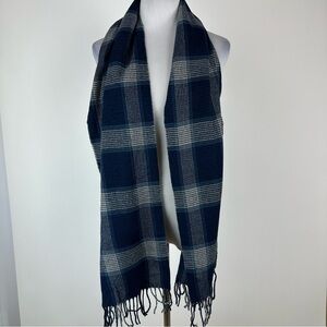 Made in Scotland 100% Cashmere Blue Plaid Scarf
